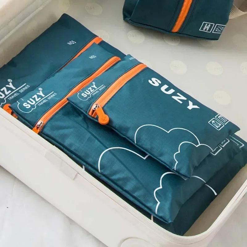 Packavio Set de Organizadores de Viaje 7 piezas | Bolsas para Ropa y Zapatos | Ahorra Espacio & Resistente al Agua