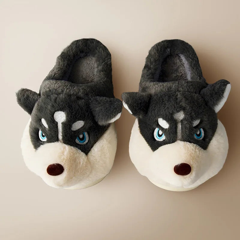 Pantuflas de Peluche de Husky – Para Calidez y Alegría en Casa
