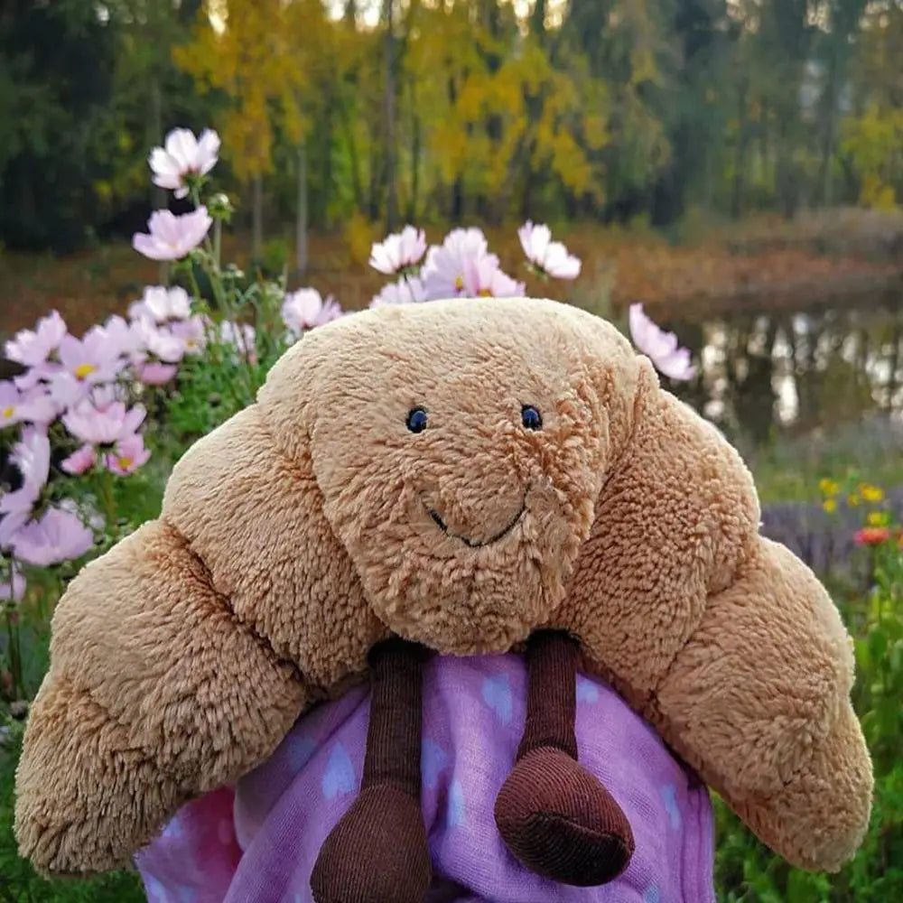 Cadeau Pop Croissant Peluche | Almohada de Pan Sonriente | Juguete de Peluche Adorable