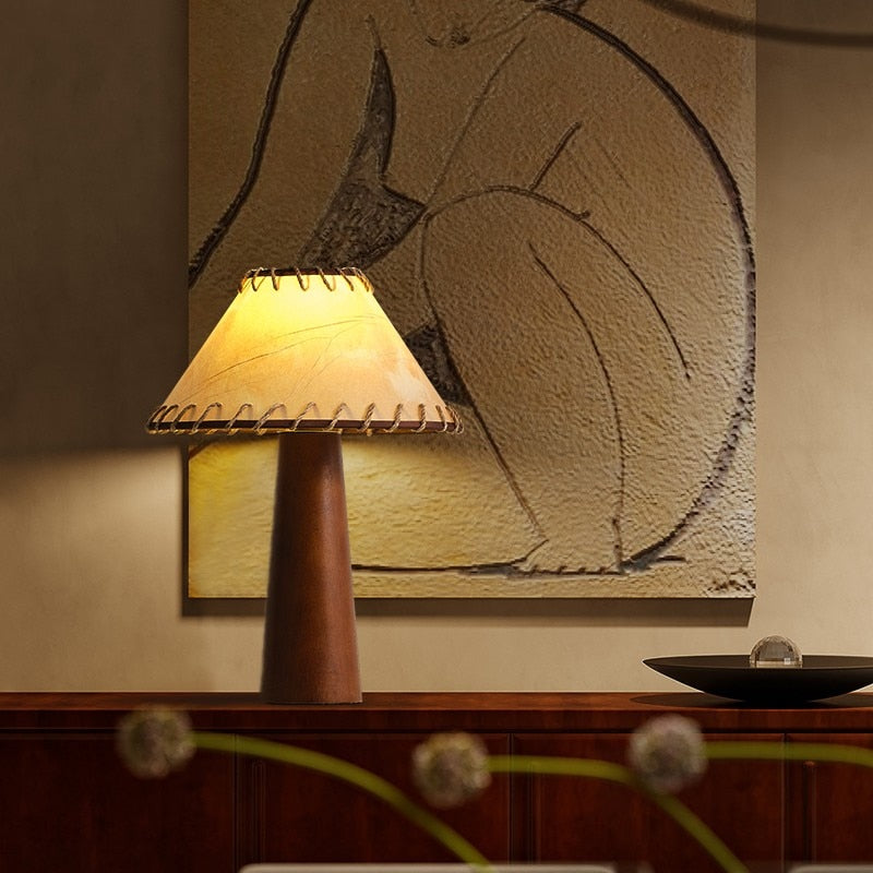 ZenWood | Lámpara de mesa LED de madera en estilo Wabi-Sabi de estilo japonés