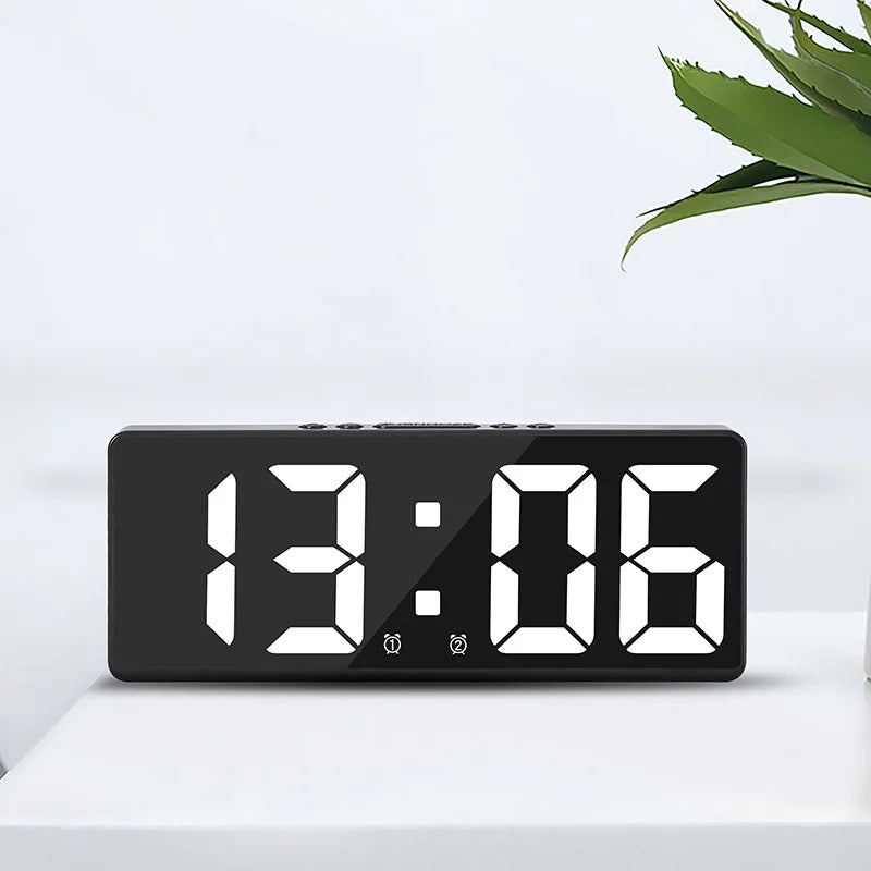 Reloj LED Simple con Luz Colorida, Temperatura, Calendario, Despertador, Reloj Creativo