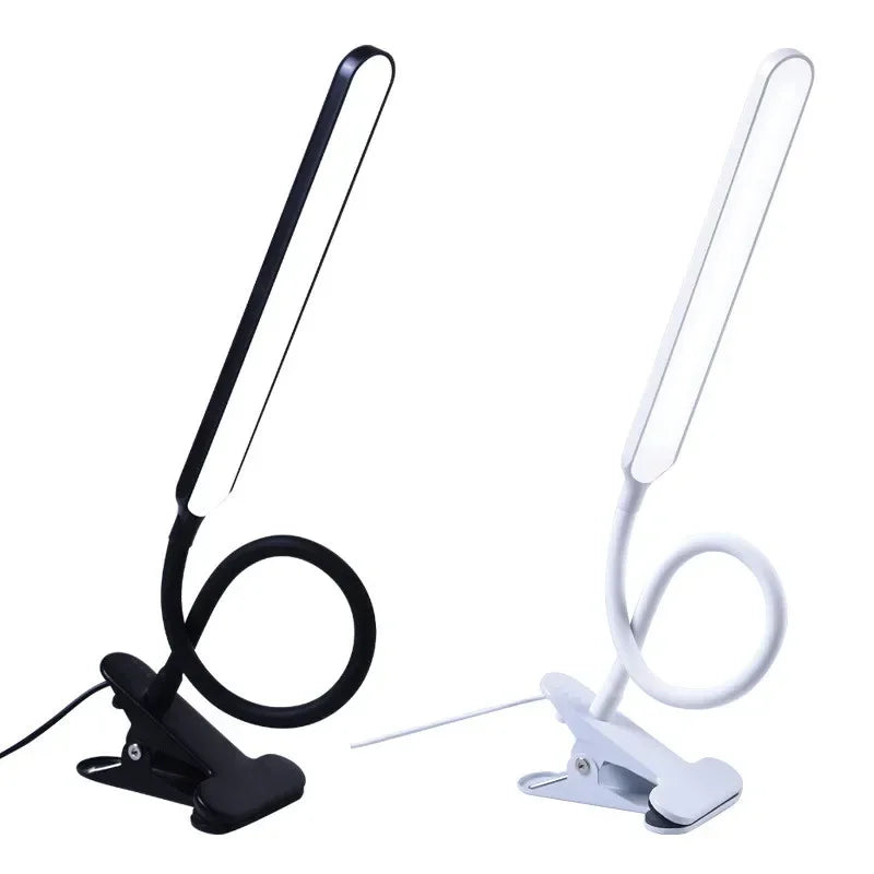 Lámpara de Clip LED LumaFlex | 3 Colores de Luz y 10 Niveles de Brillo | Operación USB | Cuello Flexible | Amigable con los Ojos y Regulable