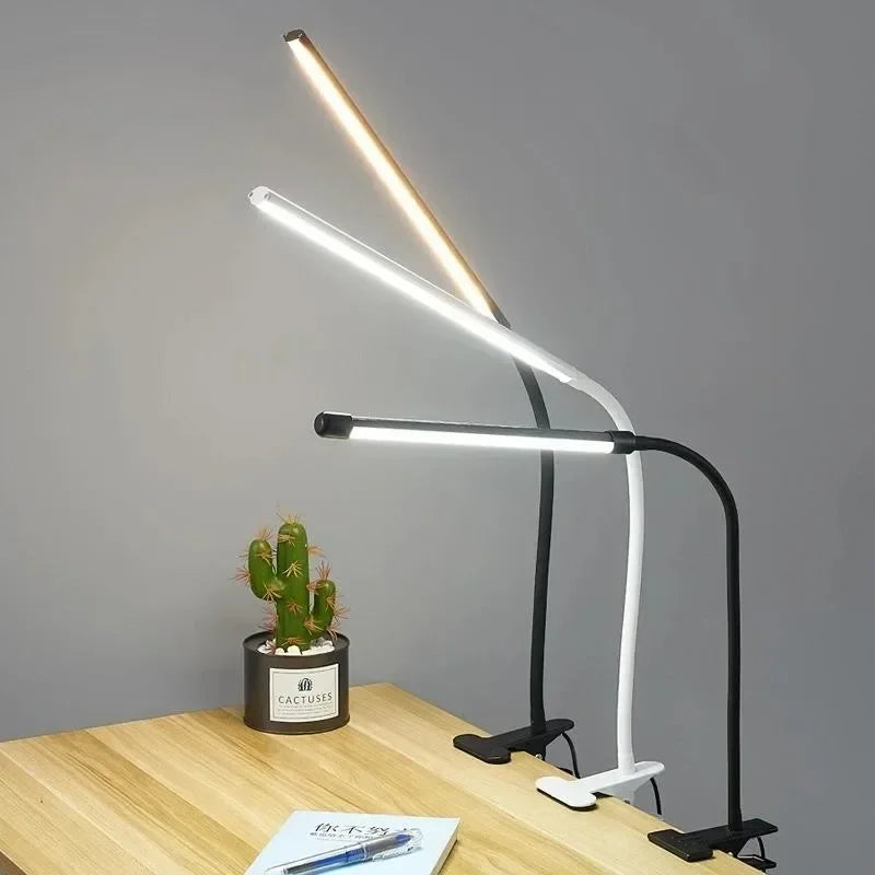 Lámpara de Clip LED LumaFlex | 3 Colores de Luz y 10 Niveles de Brillo | Operación USB | Cuello Flexible | Amigable con los Ojos y Regulable