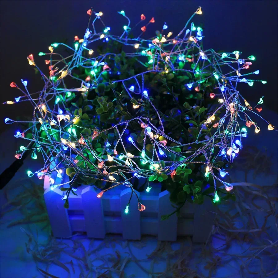 Cadena de luces LED Cluster Lumistra | Blanco cálido y blanco frío | 36 m de alambre plateado | Impermeable IP44 | Para Navidad, bodas y fiestas