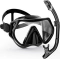 Set de máscara de snorkel AquaVision para adultos | Antivaho y resistente a impactos | Bisel de silicona y snorkel seco | Campo de visión de 180°