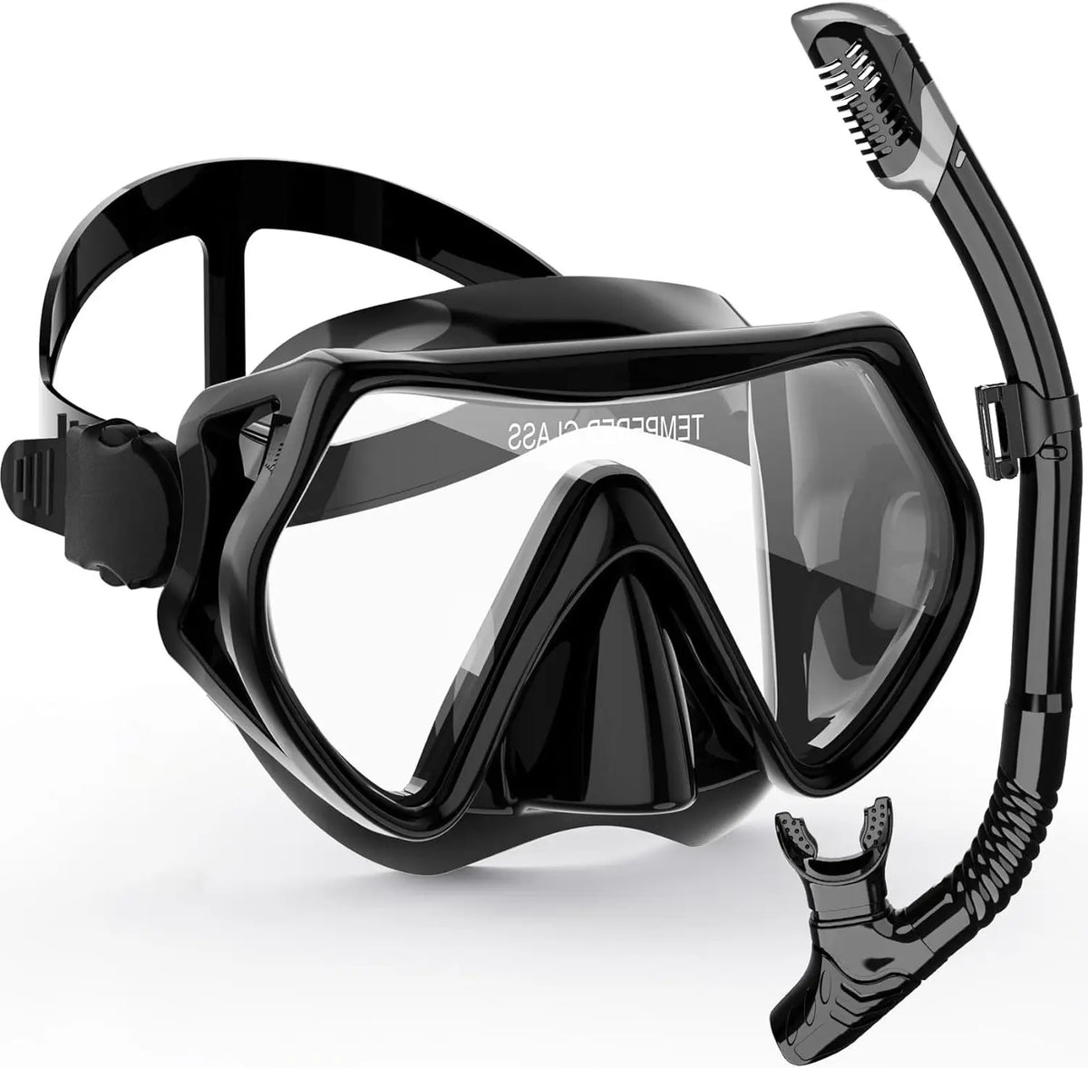 Set de máscara de snorkel AquaVision para adultos | Antivaho y resistente a impactos | Bisel de silicona y snorkel seco | Campo de visión de 180°