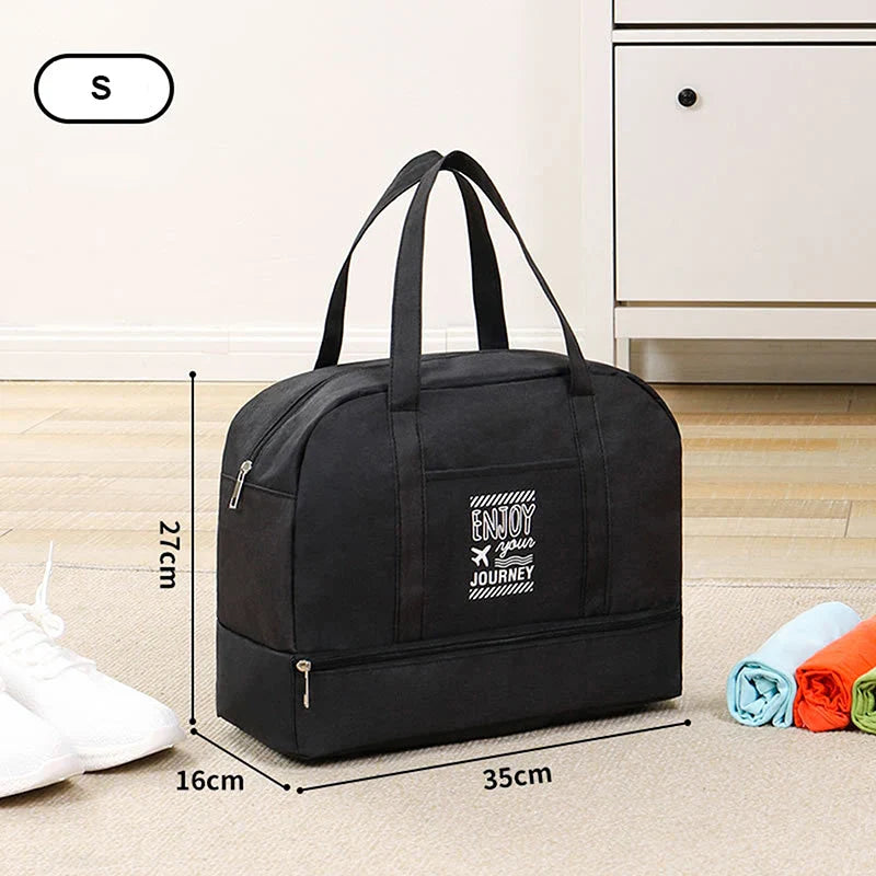Lugviva Bolsa de Viaje Plegable para Mujeres | Gran Bolsa de Fin de Semana de Tela Oxford | Bolsa de Mano para Viajes, Uso Diario y Deporte