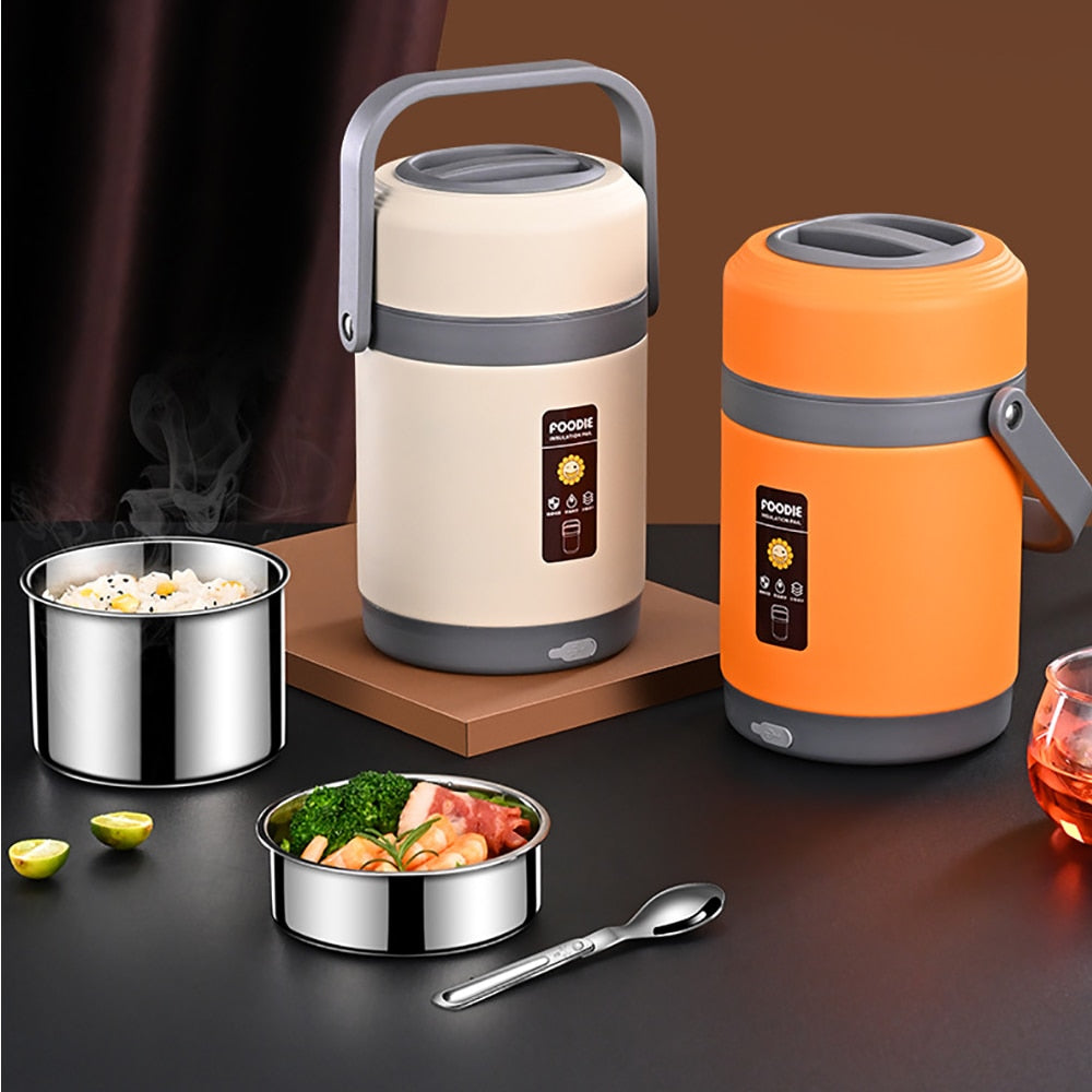 Caja de Almuerzo Calentada por USB | Acero Inoxidable 304, Calentador de Comida Portátil