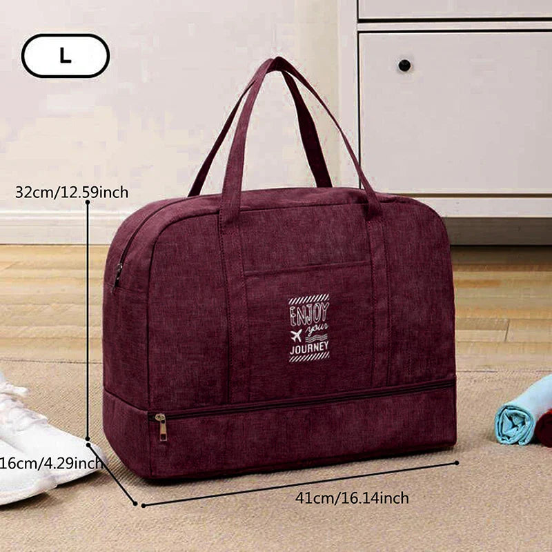 Lugviva Bolsa de Viaje Plegable para Mujeres | Gran Bolsa de Fin de Semana de Tela Oxford | Bolsa de Mano para Viajes, Uso Diario y Deporte