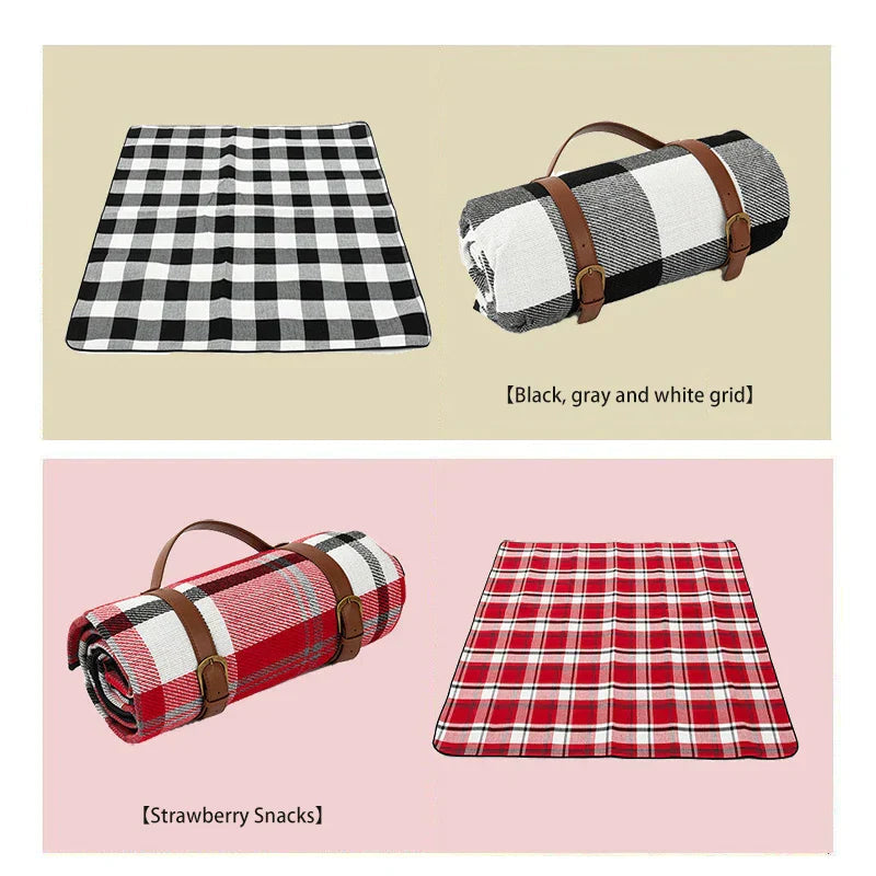 Manta de picnic impermeable con correa de cuero | Brehn