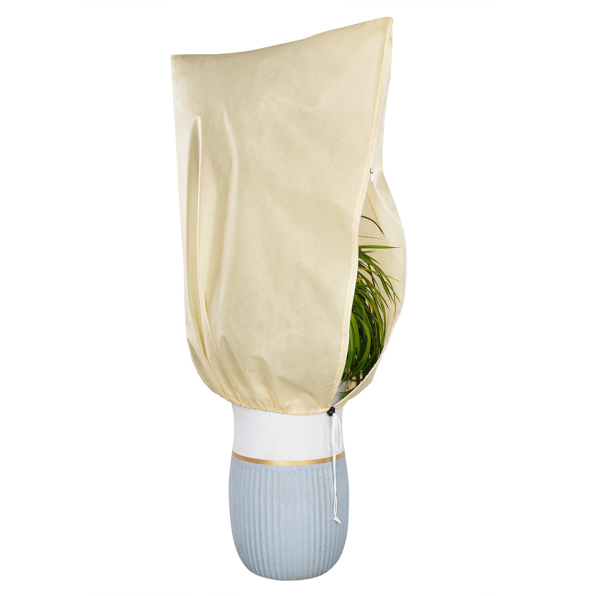 Cubierta de protección invernal para plantas - Protección contra heladas con cremallera y cordón, transpirable para palmeras y plantas en macetas en el jardín