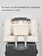 Raumio TravelFlex Bolsa de viaje ligera con diseño de rombos | Gran bolsa de deporte y fin de semana con compartimento para zapatos y compartimento húmedo | Aprobada para equipaje de mano y plegable