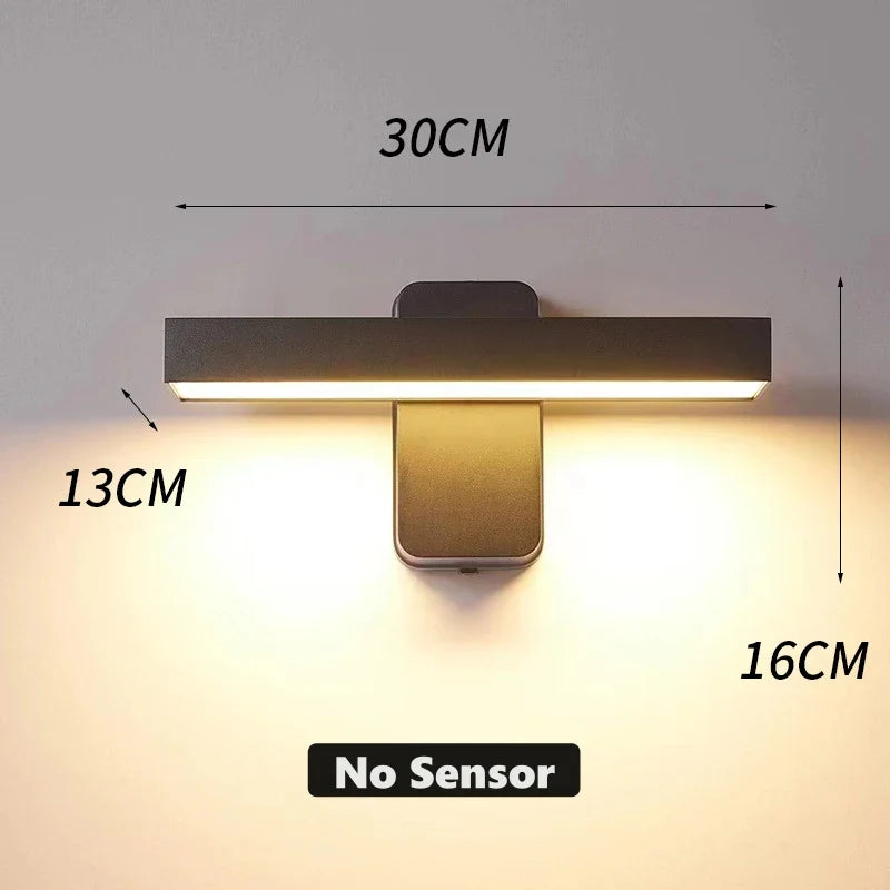 Luz de pared exterior LED VarioLux | Sensor de movimiento & IP65 | Giratoria | 30–50 cm