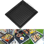 Feurossa Plancha de Asar Invertible | Para Parrilla de Gas y Cocina | 25 × 30 cm | Para Pizza, Carne, Verduras y Pescado