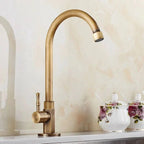 GOLDENSWAN – Robinet antique en col de cygne en laiton pour cuisine et salle de bain
