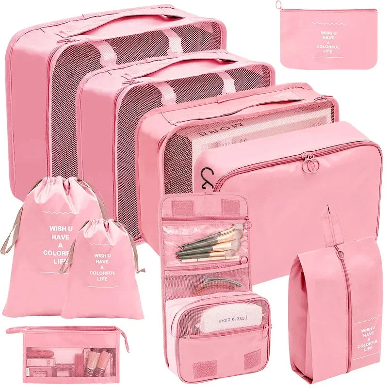 PackWunder Set de Organizadores de Viaje 7/8/9/10 piezas | Organizadores de Maleta Plegables | Para Ropa, Zapatos y Accesorios