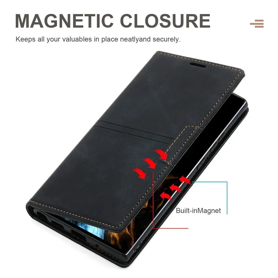 Funda tipo cartera para Google Pixel: funda magnética con tapa y compartimentos para tarjetas