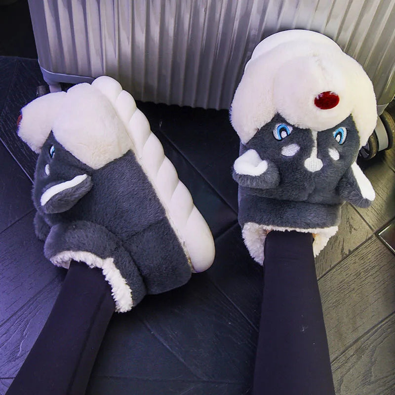 Pantuflas de Peluche de Husky – Para Calidez y Alegría en Casa