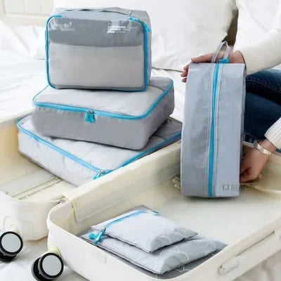 Packavio Set de Organizadores de Viaje 7 piezas | Bolsas para Ropa y Zapatos | Ahorra Espacio & Resistente al Agua