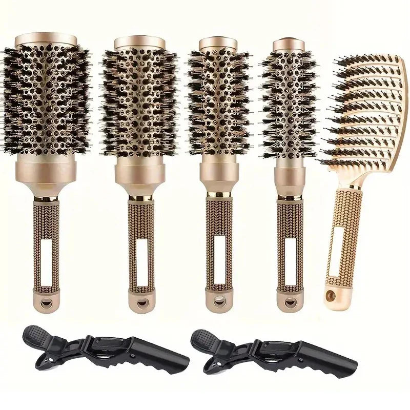 Juego de cepillos redondos profesionales con función de iones para diferentes longitudes de cabello