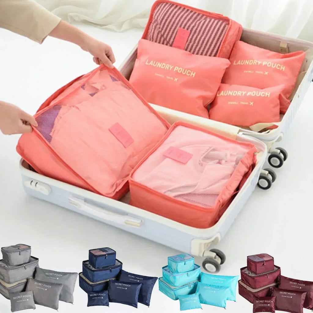 Set de organizadores de maleta ReiseLina | 6 piezas | Impermeable y ahorra espacio | De tela Oxford