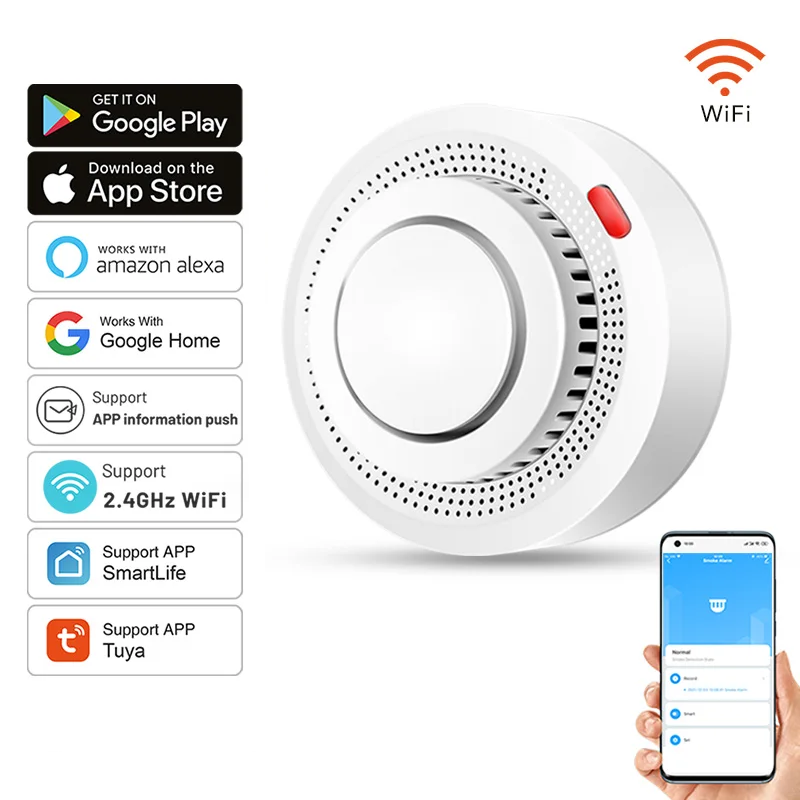 Alarma de Humo y Fuego Inteligente SafeSense WiFi (85dB)