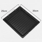 Feurossa Plancha de Asar Invertible | Para Parrilla de Gas y Cocina | 25 × 30 cm | Para Pizza, Carne, Verduras y Pescado