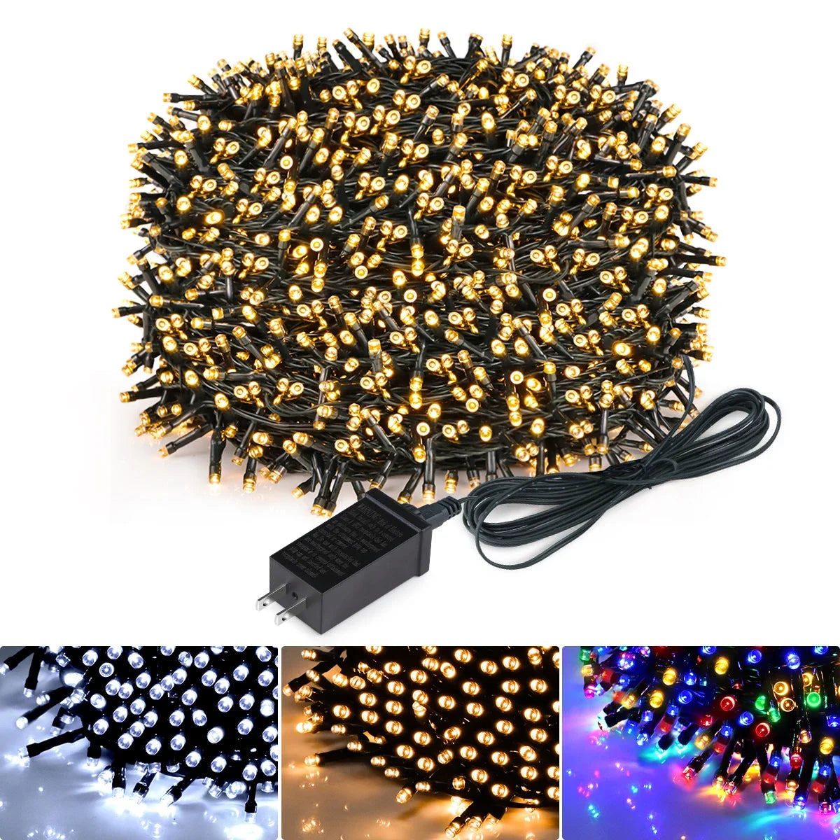 LuminaraX | Cadena de luces LED exterior 24V | 8 modos de iluminación | Impermeable IP65 | 10–100 m | Para jardín, casa y decoración navideña