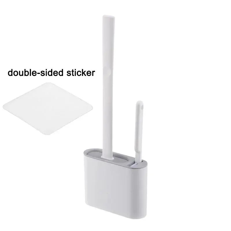 Cepillo de inodoro HygieBrush DuoClean | Set de cepillo de inodoro 2 en 1 de silicona con soporte de pared | Antibacteriano y ahorra espacio