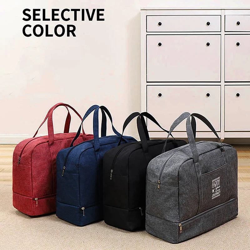 Lugviva Bolsa de Viaje Plegable para Mujeres | Gran Bolsa de Fin de Semana de Tela Oxford | Bolsa de Mano para Viajes, Uso Diario y Deporte