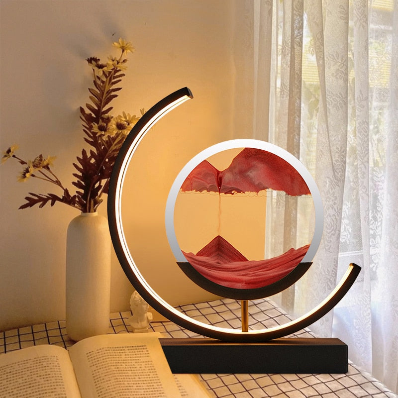 Lámpara de mesa de arte en arena tranquilizante - Decoración hogareña relajante