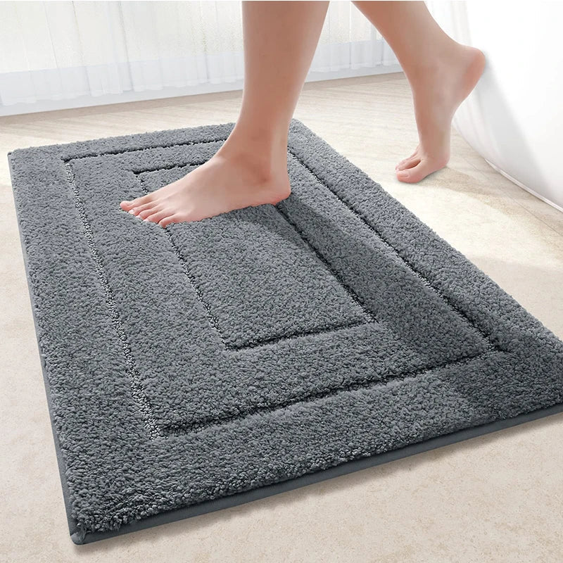 Alfombra de baño de microfibra antideslizante – Alfombra de baño de doble capa | Absorbente y suave | Alfombra de confort | Brehn