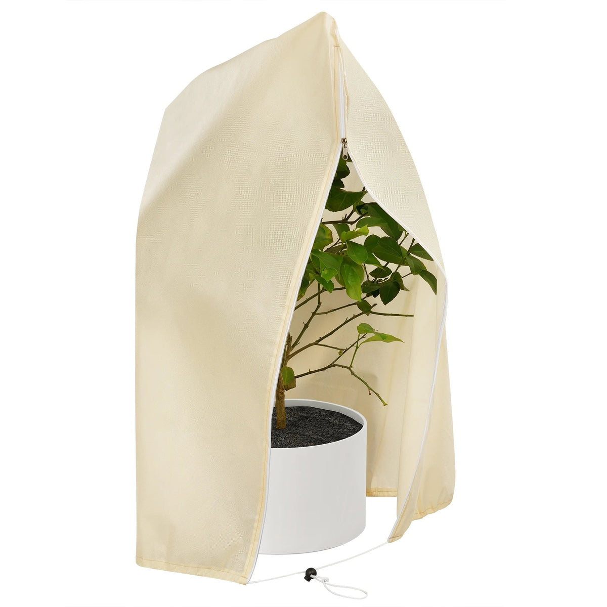 Cubierta de protección invernal para plantas - Protección contra heladas con cremallera y cordón, transpirable para palmeras y plantas en macetas en el jardín