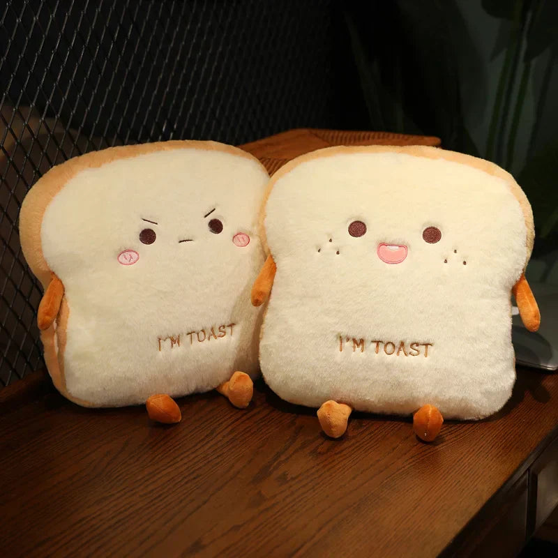 Skorter | Almohada Calentadora de Manos Ultra Suave en Forma de Tostada de Peluche