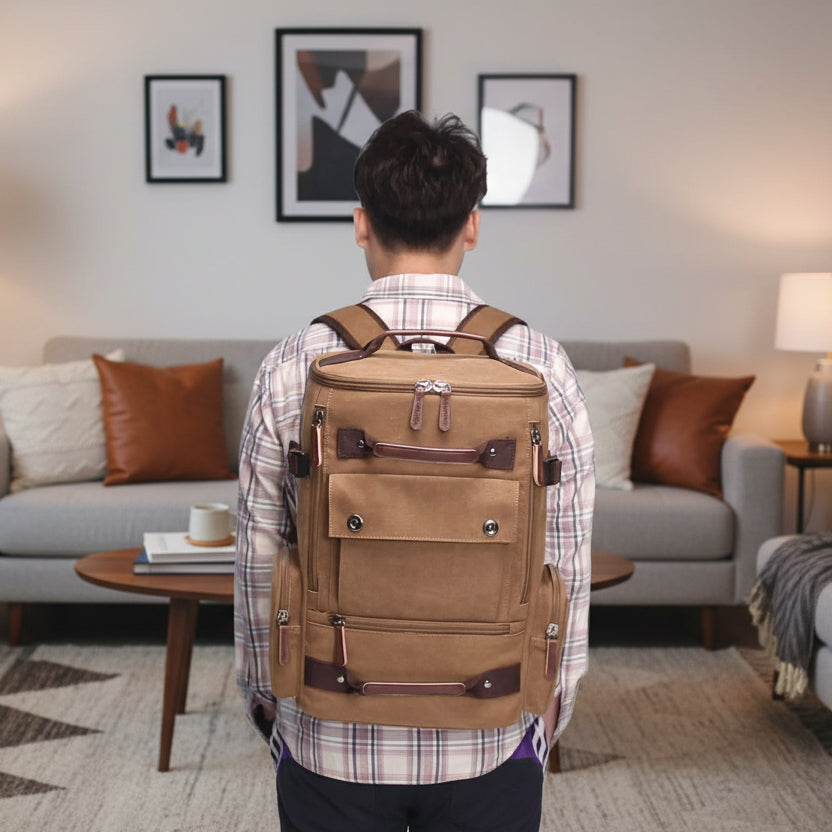 VINTAGECANVAS Sac à dos – Élégant & Fonctionnel avec compartiment pour ordinateur portable pour le quotidien & les aventures
