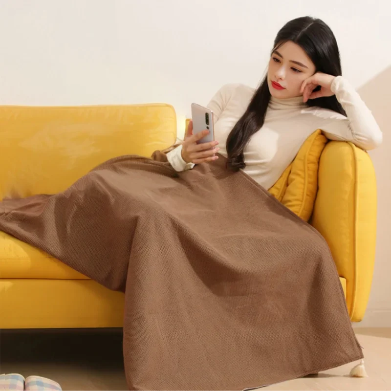 CozyTherm Wear Manta Térmica USB para Llevar | 150 × 85 cm | 3 Niveles de Temperatura | Lavable a Máquina y Portátil