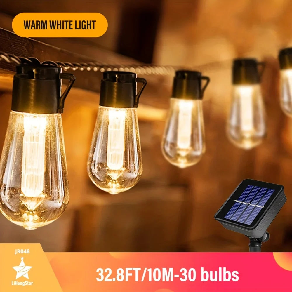 Cadena de luces LED Solar SolaLuma | Impermeable IP44 | Para jardín, terraza y camping | Iluminación automática