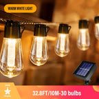 Cadena de luces LED Solar SolaLuma | Impermeable IP44 | Para jardín, terraza y camping | Iluminación automática