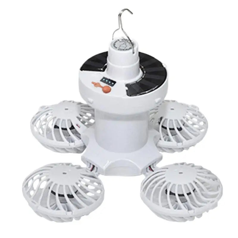 Lámpara Solar de Camping Ventolux con Ventilador | Plegable y Portátil | 3 Niveles de Viento y Iluminación LED | Para Tienda, Terraza y Exterior