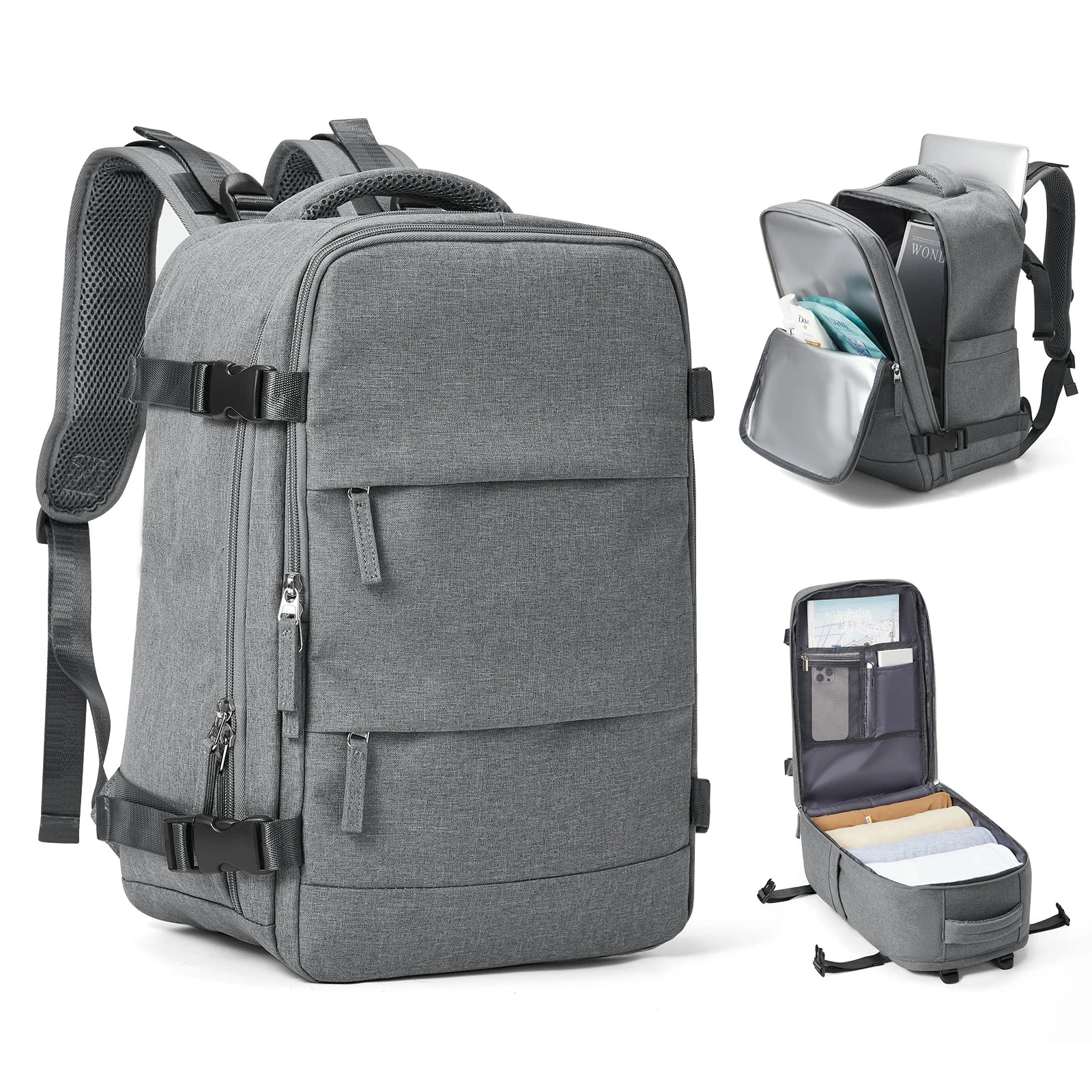 Mochila de viaje Travomate | Impermeable y versátil | Compartimento para laptop de 15,6" | Gran capacidad con separación húmeda-seca