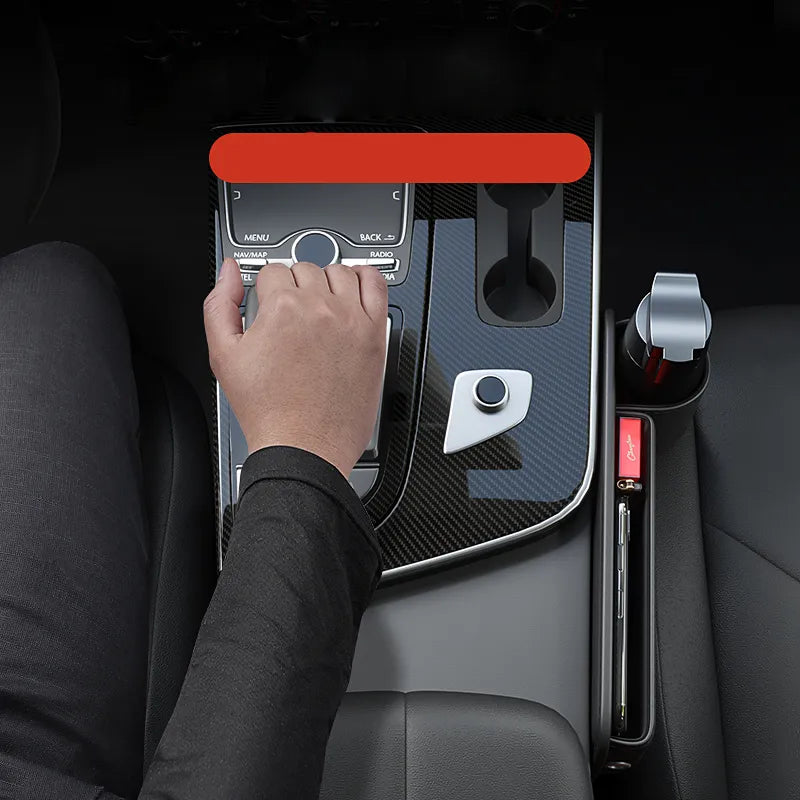 Kalsten | Organizador de Consola de Cuero Universal para el Espacio entre Asientos del Coche