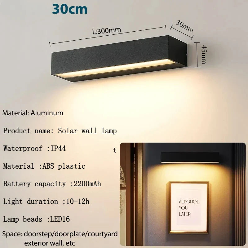 Lámpara Solar de Pared Solavella | 16 LEDs | Súper Brillante y Resistente al Agua | Para Jardín, Balcón y Pared de Casa | Blanco Cálido y Frío