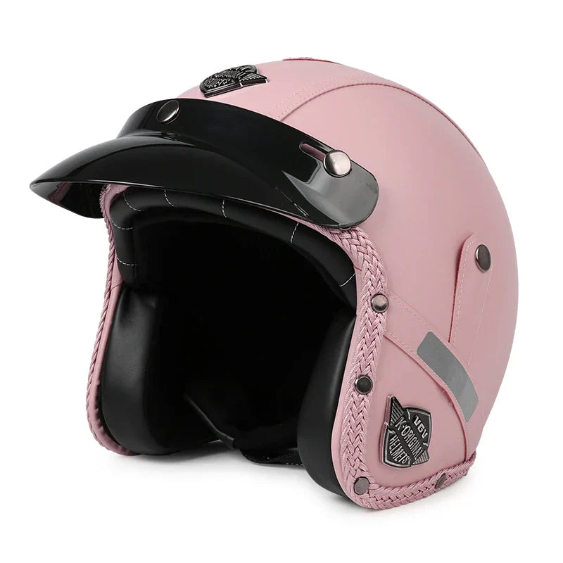 Lisslune | Casco de Motocicleta Retro – Kael – (Cara Abierta 3/4)