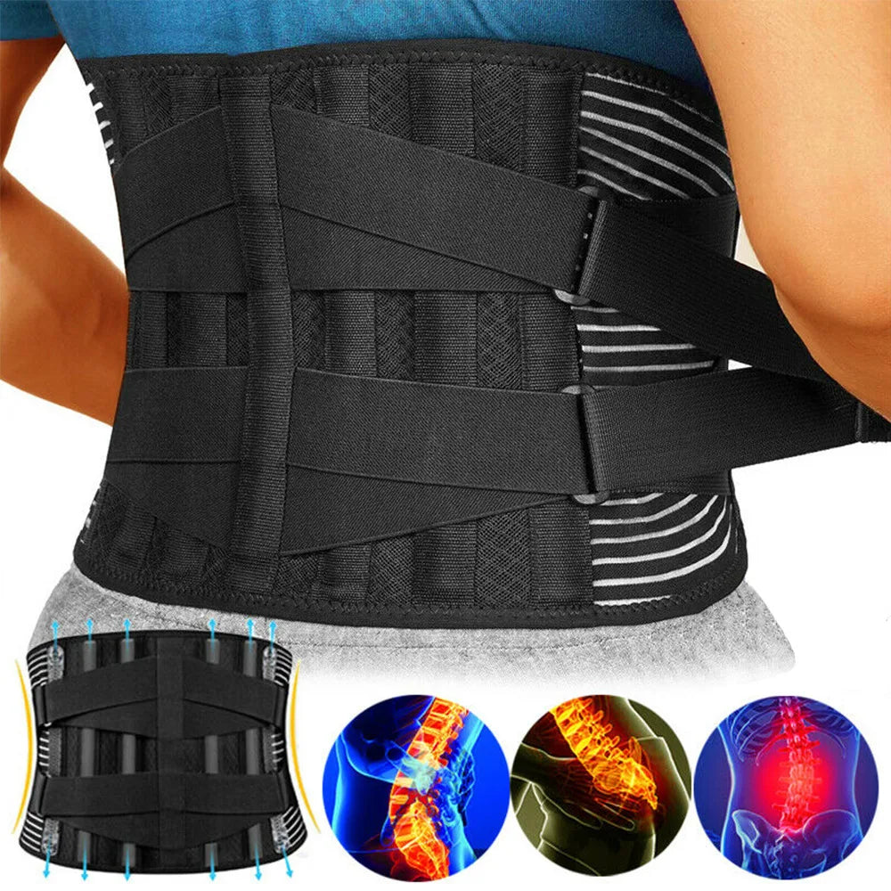 Cinturón de Soporte Lumbar OrthoFlexa | Soporte Lumbar de 360° con Aluminio Memoria y Resortes de Acero | Transpirable e Invisible Bajo la Ropa