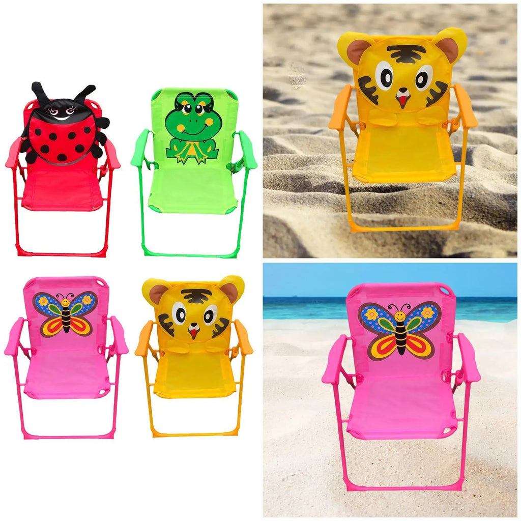 Silla Infantil Plegable con Estampado de Animales - Ligera e Ideal para Actividades al Aire Libre