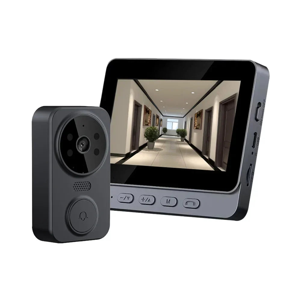 Timbre de video inalámbrico con pantalla IPS de 4.3" y visión nocturna