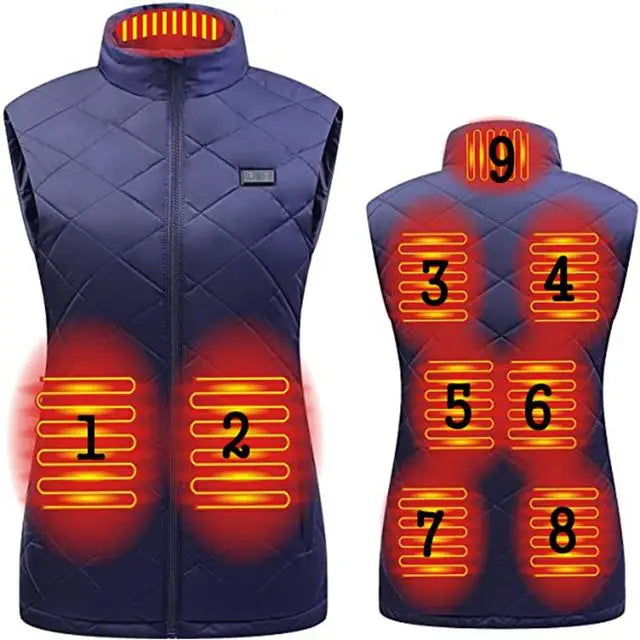 ThermaBelle Chaleco Térmico para Mujeres | Chaleco USB Calentado con Tecnología Infrarroja | Regulador de Calor y Ligero | Ideal para Otoño e Invierno
