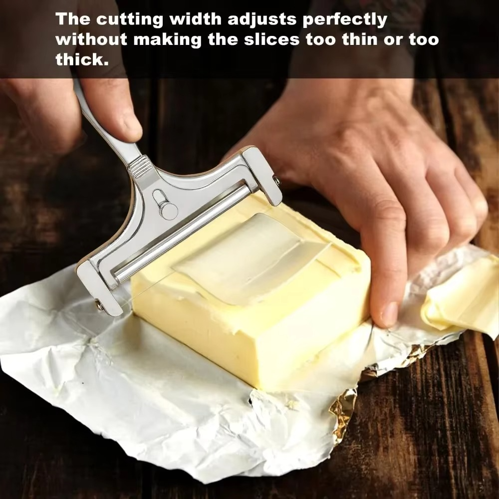 Kalsten | Rebanador de Queso de Acero Inoxidable Premium con Grosor Ajustable y Cables Adicionales
