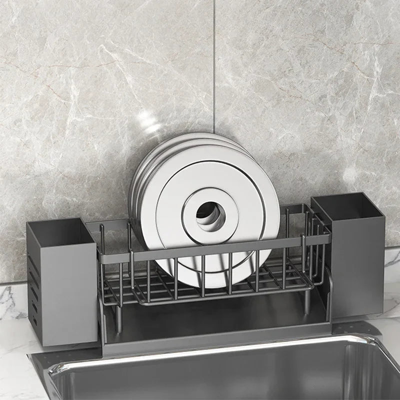 Organizador de Fregadero Ordinaqua | Autodrenante | Soporte para Esponja, Jabón y Paños | Extensible y Higiénico | Plástico ABS