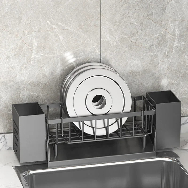 Organizador de Fregadero Ordinaqua | Autodrenante | Soporte para Esponja, Jabón y Paños | Extensible e Higiénico | Plástico ABS
